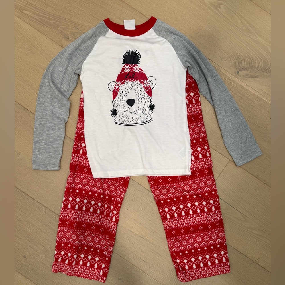 Wondershop Red and White Christmas Pajamas Size 8